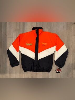 Holloway Orange Black White Chevron Puffer Jacket